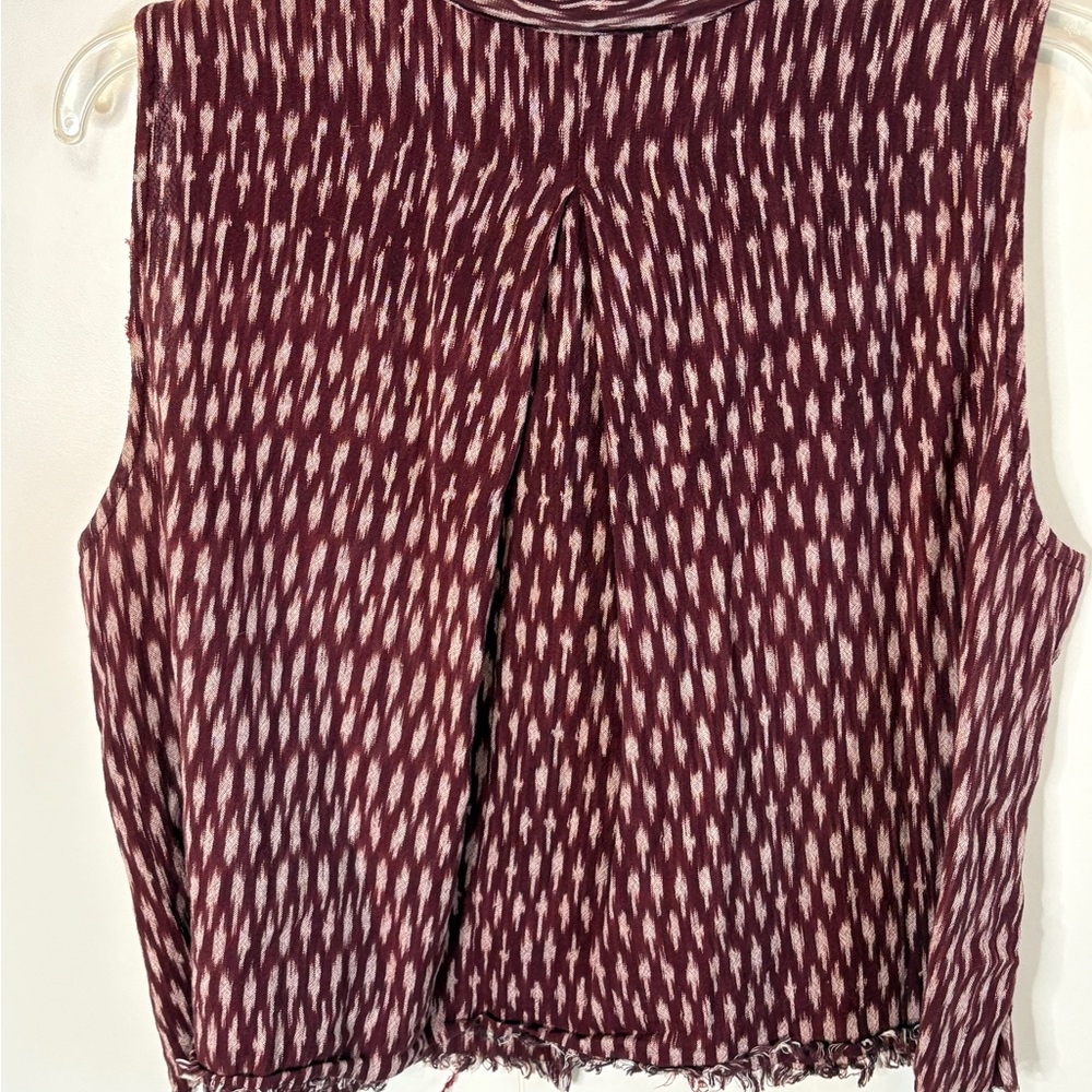 Madewell Red Sleeveless Button Down Shirt - Picture 3 of 3